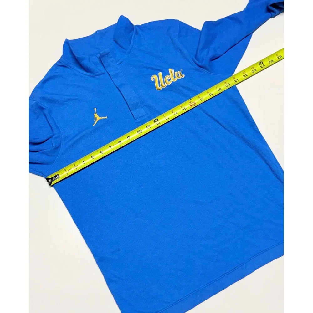 Jordan UCLA Bruins Mens Medium Blue Long Sleeve Snap Mock Neck Training Top